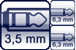 Mini-Klinkenbuchse 3p.<br>2x Klinke 2p.