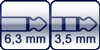 Klinke 2p. 6,3 mm<br>Klinke 3p. 3,5 mm