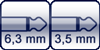 Klinke 2p. 6,3 mm<br>Klinke 2p. 3,5 mm