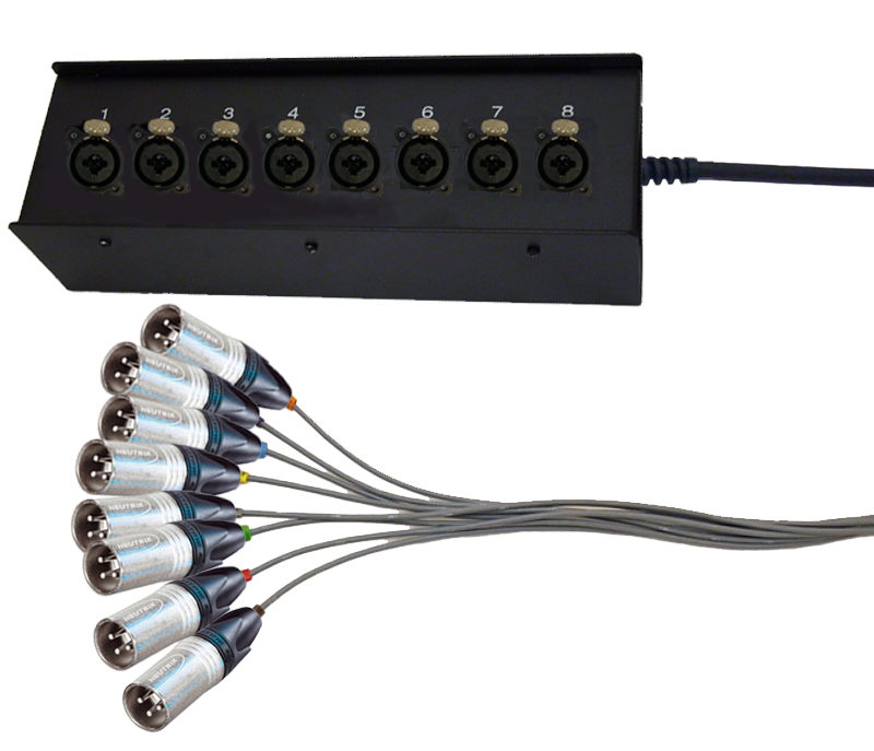 Bühnenuntervtlg. 8Ch., Stagebox, Neutrik Kombi Klinke/XLR