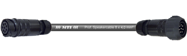 MTI Speakercore, 8x 4,0 mm² Rigging, PACOM 8pol. fem. o.Ü./male m.Ü., 0,5 m