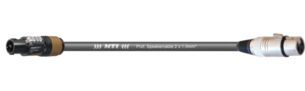 MTI Speakercable, 2x1,5mm², Speakon/XLR-fem.