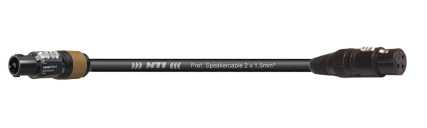 MTI Speakercable, 2x1,5mm², Speakon/XLR-fem.