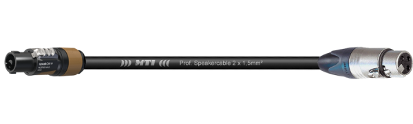 MTI Speakercable, 2x 1,5 mm², Neutrik Speakon/XLR-fem.