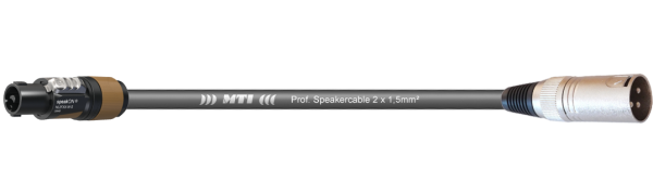 MTI Speakercable, 2x1,5mm², Speakon/XLR-male