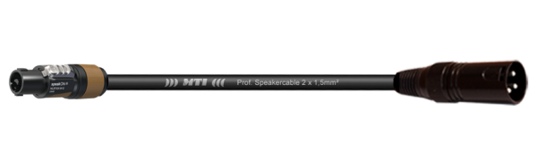 MTI Speakercable, 2x1,5mm², Speakon/XLR-male