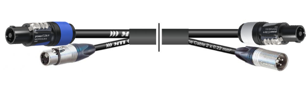 MTI Prof. DMX-Kombi-Core 1x Powercon bl./gr. XLR-fem./male