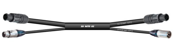 MTI Prof. DMX-Kombi-Core 1x Powercon TRUE1-IN/OUT XLR-fem./male