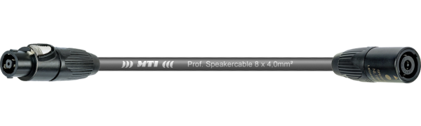MTI Speakercore, 8x 4 mm² Rigging, Speakon 8pol. Metall, fem./male, schwarz, 0,5 m