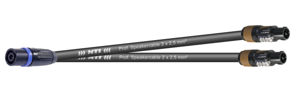 MTI LS-Breakout, 2x 2x2,5mm², Speakon, 1x 4p.fem. Metall sw./2x 2p. male, 0,7 m