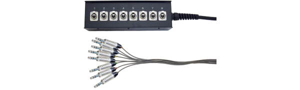 Bühnenuntervtlg. 8Ch., Stagebox, Neutrik XLR-fem./Klinke 3pol., 20,0 m