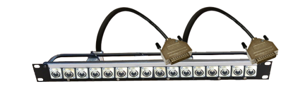 MTI Prof.1 HE-19'' I/O-Panel, XLR fem. 3p. Einbbu., 2x Sub-D 25p., 0,5 m