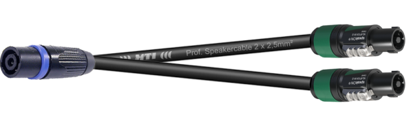 MTI LS-Y-Adapter, 2x2x2,5mm², Metall-Speakon fem. 4p. auf 2x NL4FX