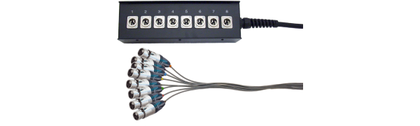 Return-Multicore 8Ch., Stagebox, Neutrik XLR-male/female, 50,0 m