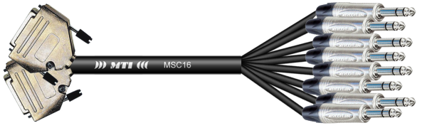 Breakout-Loom, MTI/Neutrik 8x Klinke 3p./2x Sub-D 25p.(Send/Return), 2,0 m
