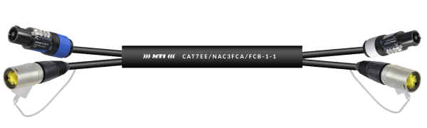 MTI CAT7 AWG26/7, 2x Ethercon/PowerCon fem./male 3x 1,5 mm², 7,0 m