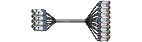 Y-Insert-Loom, Neutrik 8x XLR-fem. 3p./16x XLR-male 3p.