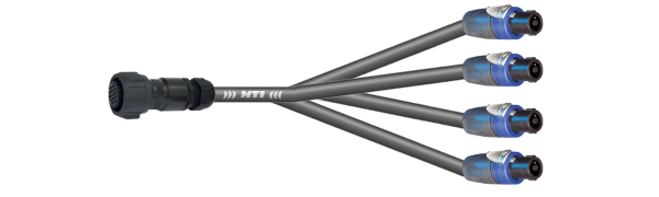 MTI LS-Breakout-Cable, 4x 2x2,5 mm², PACOM 8p.female o.Ü., 4x Speakon 4p.