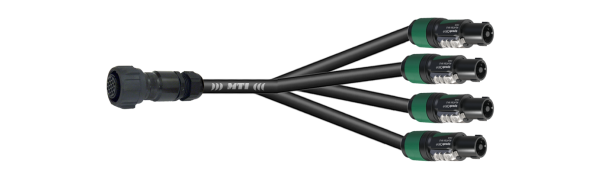 MTI LS-Breakout-Cable, 4x 2x2,5 mm², PACOM 8p.female o.Ü., 4x Speakon 4p.