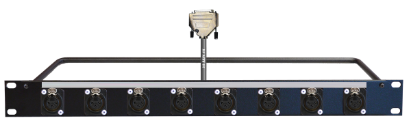 MTI Prof.1 HE-19'' Inputpanel, XLR fem. 3p. Einbbu. sw., Sub-D 25p., 1,0 m