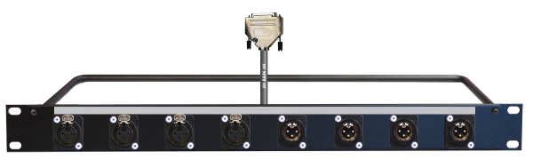 MTI Prof.1 HE-19'' AES/EBU-panel, XLR fem./male 3p. Einbbu./Stecker sw., Sub-D 25p., 1,0 m