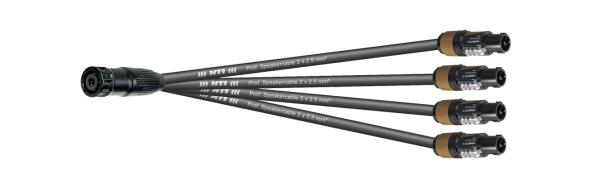 MTI LS-Breakout, 4x 2x2,5mm², Speakon 8p.fem. Metall sw./4x NL2FX, 1,0 m
