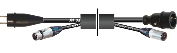 MTI Prof.1x DMX-Kombi-Core, 1x Strom-St./Bu. XLR-fem.5p., XLR-male 5p., 60,0 m