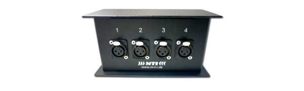 MTI ETHERNET/DMX-Splitbox Neutrik CAT5e/ 4x XLR-3p. fem., schwarz
