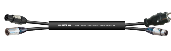MTI Prof. Kombi-Core 1x True1out/1x XLR-male auf 1x Schuko St.-VG/1x XLR-fem., 2,5 m