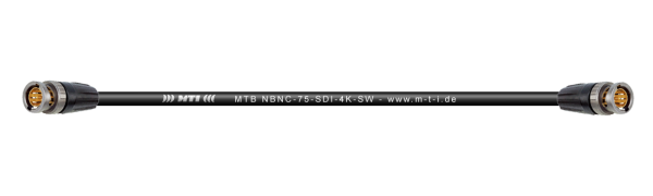 MTI Video-Cable, 2x BNC 75 Ohm, Goldkontakt, SDI/HDTV 4K, sw., 2,0 m