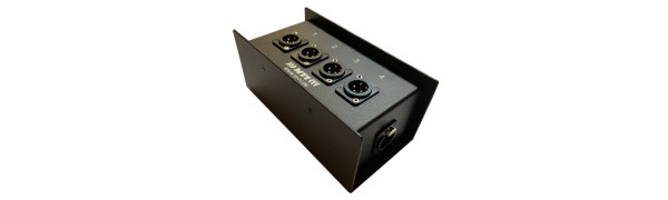 MTI ETHERNET/DMX-Splitbox Neutrik CAT7, 4x XLR-3p. male, schwarz