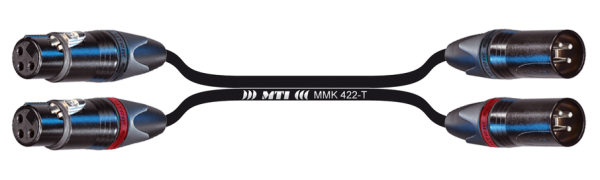 MTI Twinline, 2x XLR-fem./male 3p. schwarz, 10,0 m