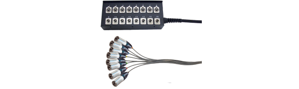 Bühnenunterverteilung 8Ch.,Stagebox XLR-fem./male parallel, Neutrik XLR, 25,0 m