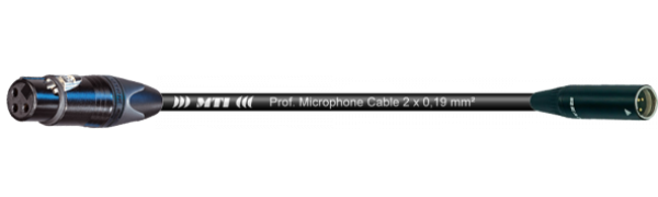 MTI Digital Micro-Cable, Mini-XLR-male/XLR-female 3p., Goldkte., 20,0 m