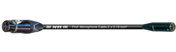 MTI Digital Micro-Cable, Mini-XLR-male/XLR-female 3p., Goldkte., 0,2 m