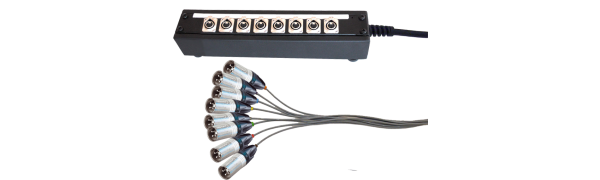 Bühnenuntervtlg. 8Ch., Stagebox-MSB08-1R, Neutrik XLR-fem./male, 10,0 m