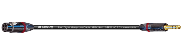 MTI Digital Micro-Cable TP13, XLR-fem./Klinke 3p., 0,75 m, Goldkte., XXR-2