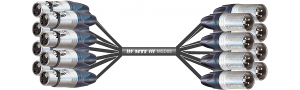 MTI First Class Analog-Loom, XLR-fem./male 3p., 8Ch., Gewebe 3,0 m