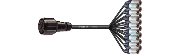 Spliss-Adapter, 16x Neutrik XLR-male, TL54 fem. mit Ü-Mutter, 3,0 m