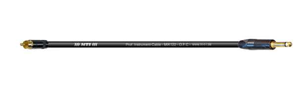 MTI Instr.-Cable TP7022, Klinke 2pol.sw./RCA Cinch Goldkontakte, schwarz, 1,5 m