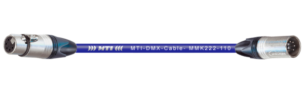 MTI Prof. DMX-Cable, XLR-fem./male 5p., blau, 3,0 m