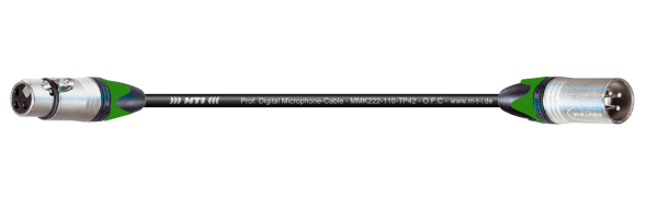 MTI Digital Micro-Cable, XLR-fem./male 3p., BXX-2 (grüne Steckertüllen) 6,0 m