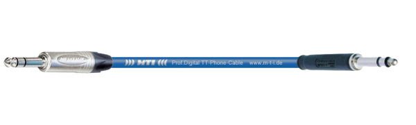 MTI Digital TT-Phone-Cable, blau, auf 6,3 Klinke 3p., 3,0 m