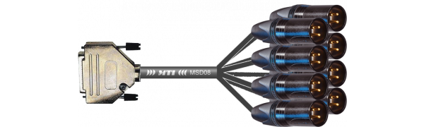 MTI Analog-Loom, D-Sub 25p. male/8x XLR-male 3p., Goldkte. 8Ch., 2,5 m