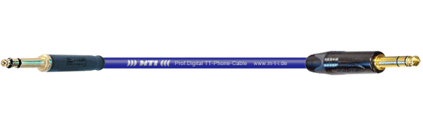 MTI Digital TT-Phone-Cable, blau, auf 6,3 Klinke 3p., Goldkte.