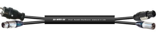 MTI Prof. Kombi-Core 1x NAC3FX-W-TOP/1x XLR-male auf 1x Schuko St.-VG/1x XLR-fem.