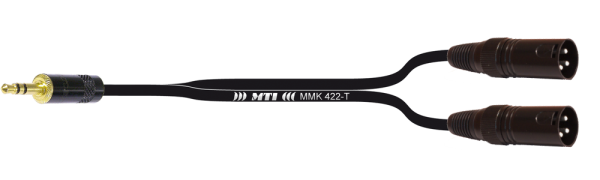 Y-Cable, Mini-Klinke 3p. / 2x XLR-male schwarz