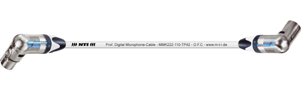 MTI Digital Micro-Cable, Winkel-XLR-female/male 3p., weiss, 6,5 m