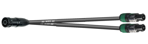 MTI LS-Breakout, 1x 8p. Metall/2x 4p.,2x 4x2,5mm², Speakon, 1,0 m