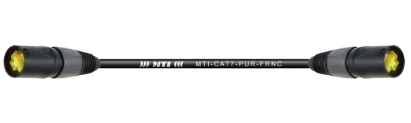 MTI CAT7-PUR-FRNC Ethernet-Kabel, Neutrik EtherCon schwarz, Farbtüllen: grau, 2,0 m